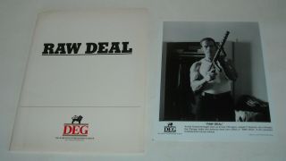 1986 Raw Deal Promo Movie Press Kit 5 Photos Arnold Schwarzenegger Mob Thriller