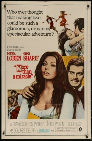 More Than A Miracle Sophia Loren 1967 One 1 Sheet Movie Poster 27 X 41