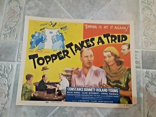 1946 Title Card Topper Takes A Trip W/ Constance Bennett & Roland Young