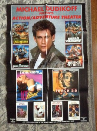 Michael Dudikoff Action/adventure Vintage Vhs Video Store Promo Poster Cannon