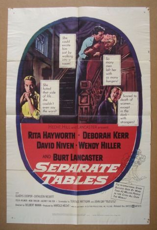 Separate Tables Burt Lancaster David Niven Deborah Kerr 27x41 Poster