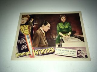 Strange Intruder Movie Lobby Card Poster 1956 Ida Lupino Film Noir Crime
