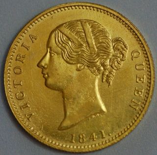 India 1841 One Mohur 1841 Victoria Queen Commemorative Gold Filled G,  244