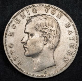 1903,  Kingdom Of Bavaria/germany (empire),  Otto I.  Large Silver 5 Mark Coin.  Vf