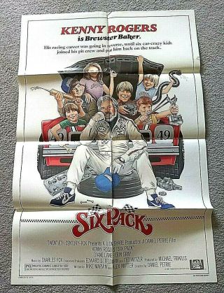Vintage Movie Poster 1 Sheet 1982 Six Pack Kenny Rogers
