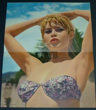 Brigitte Bardot Double Sided 1958 Vintage Japan Poster 10x12.  5 Ji/v