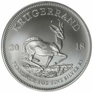 2018 1 Oz South African Silver Krugerrand Coin (bu) -