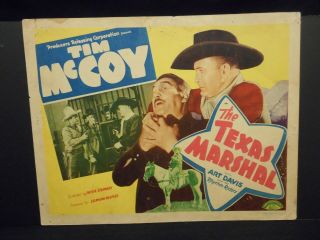 Tim Mccoy The Texas Marshal 1941 Title Lobby Card G Western