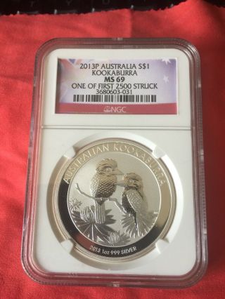 2013 P Australlia S $1 Kookaburra Ms 69.