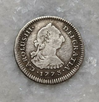 1773 Peru 1 Real.  King Carolus Iii.  Spanish Colonial Coin.