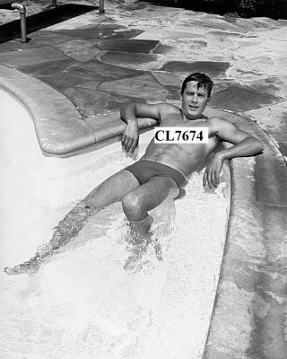Alain Delon In A Speedo In The Swimming Pool Of His Beverly Hills Home Beefcake