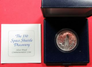 1989 $50 Space Shuttle Discovery Silver Proof Coin - Marshall Islands.  (1220238)