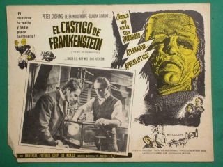 The Evil Of Frankenstein Horror Hammer Peter Cushing Monster Mexican Lobby Card