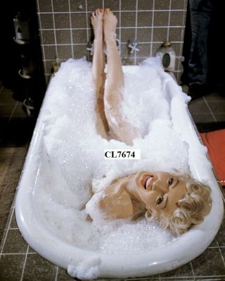 Marilyn Monroe In A Bathtub During Filming Of Movie 