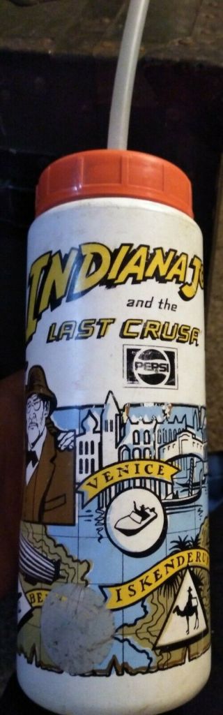 Pepsi Promo Indiana Jones And The Last Crusade Water Bottle Drink Sip Container