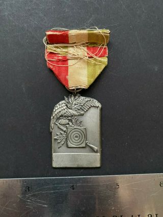 Puerto Rico 1950s,  Medalla Militar Prng Marksmanship Badge Rifle,  Sterlin Silver