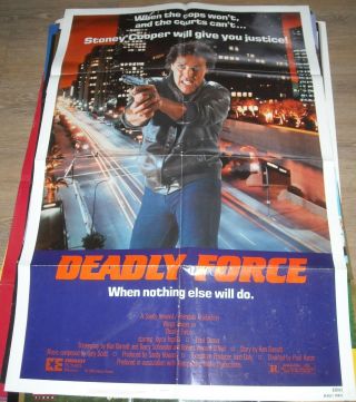 1983 Deadly Force 1 Sheet Movie Poster Wings Hauser Police Action Photo