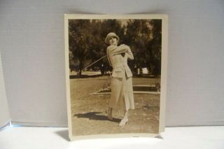 Old Mgm Studio Photograph Ann Harding Movie Star Actress Golfing Old 8 X 10