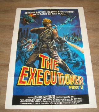 1982 The Executioner Part Ii 1 Sheet Movie Poster Chris Mitchum Aldo Ray Action