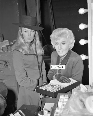 Barbara Stanwyck And Linda Evans On The Set Of Tv Series " The Big Valley " Photo