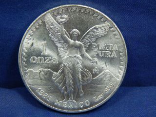 1983 Mo 1 Oz Bu Silver Onza Libertad Mexico Bright White Unc