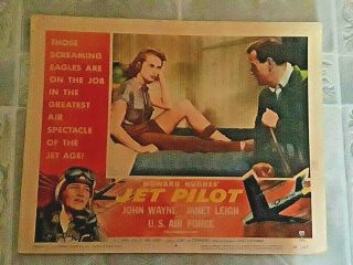 1957 Orig.  Lobby Card For Jet Pilot W/ John Wayne & Janet Leigh 4