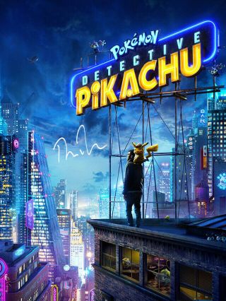 Ryan Reynolds Signed Photo Detective Pikachu Deadpool Pokemon Poster Autograph 3