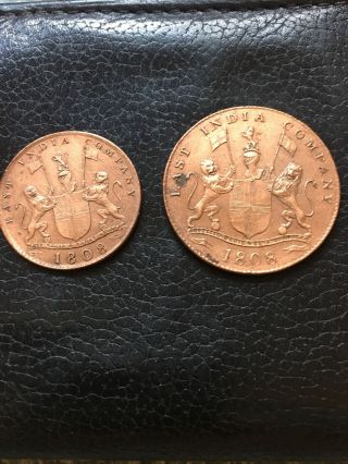 1808 East India Company 2 Coins From The Admiral Gardner Sunk 1808 X & Xx Cash