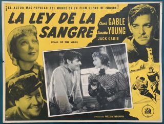 Clark Gable Loretta Young Call Of The Wild Mexican Lobby Card 1935