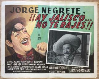 Art Of Jorge Negrete Carlos López Ay Jalisco No Te Rajes Mex Lobby Card 090