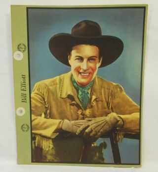 Wild Bill Elliott Dixie Cup Premium 8x10 Colorized Picture Photo Western Cowboy