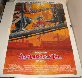 1986 An American Tail 1 Sheet Movie Poster Steven Spielberg Don Bluth Animated