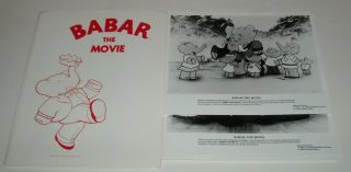 1989 Babar The Movie Promo Press Kit Animated French Elephant Family W Slides