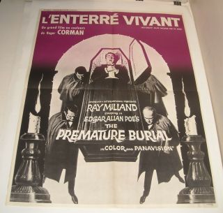 Roger Corman Edgar Allan Poe Premature Burial French Movie Poster Ray Milland