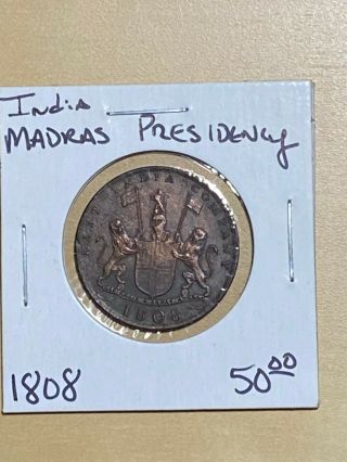 1808 India Madras Presidency 10 Cash