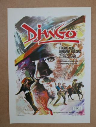 Django Franco Nero Spanish Press Sheet Spaghetti Western Art By Mac Wow