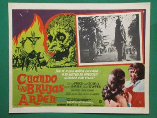 The Conqueror Worm Horror Vincent Price Burning Cross Orig Mexican Lobby Card 3