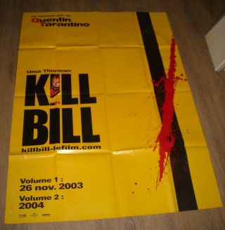French Kill Bill Video Promo Movie Poster 45 X 62 Uma Thurman David Carradine