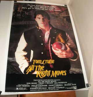 Rolled 1983 All The Right Moves 1 Sheet Movie Poster Tom Cruise Portrait