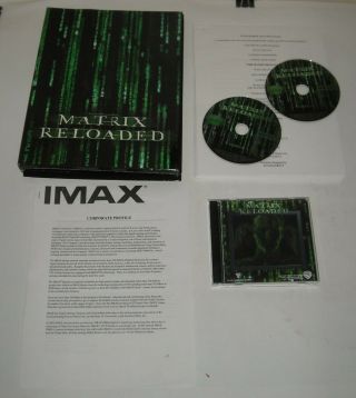 2003 The Matrix Reloaded Imax Promo Movie Press Kit With Dvd / Cd 2 Pack