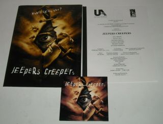 2001 Jeepers Creepers Movie Promo Press Kit W Dvd / Cd Horror Gina Phillips
