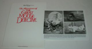 Disney Adventures Of The Great Mouse Detective Promo Movie Press Kit 3 Photos
