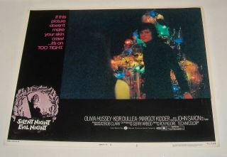 1975 Silent Night Evil Night Horror Movie Lobby Card Olivia Hussey Keir Dullea
