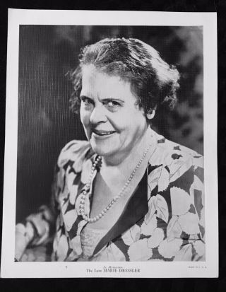Marie Dressler Black & White Linen Paper 1936 Film Star Actress Photo