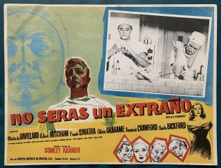 Robert Mitchum Olivia De Havilland Not As A Stranger Mexican Lobby Card 1955