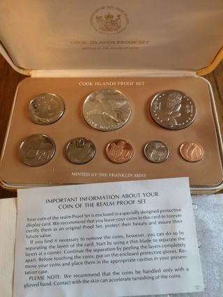 1976 Cook Islands 8 Coin Proof Set Inc Silver $5 : 27.  3g