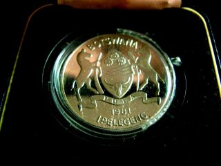 1981 Botswana 5 Pula Silver Proof Coin Rare Only 11,  000 Mintage