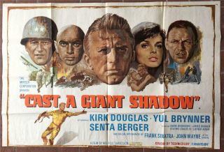 Cast A Giant Shadow British Quad Sh Movie Poster - John Wayne,  Sinatra,  Kirk Douglas