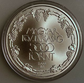 Hungary 5000 Forint 2008 Bp Km 811 Bu Sterling Silver