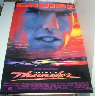 Rolled 1990 Days Of Thunder Promo Movie Poster Tom Cruise Car Racing Film